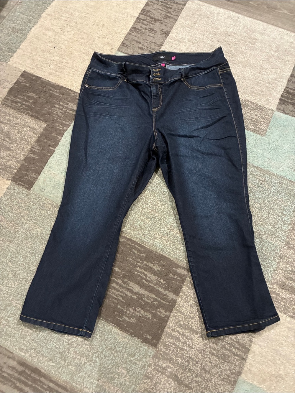 torrid Dark Blue Ankle Crop Stretch Jeans